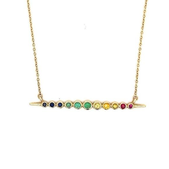 14k Multi-Gemstones Necklace